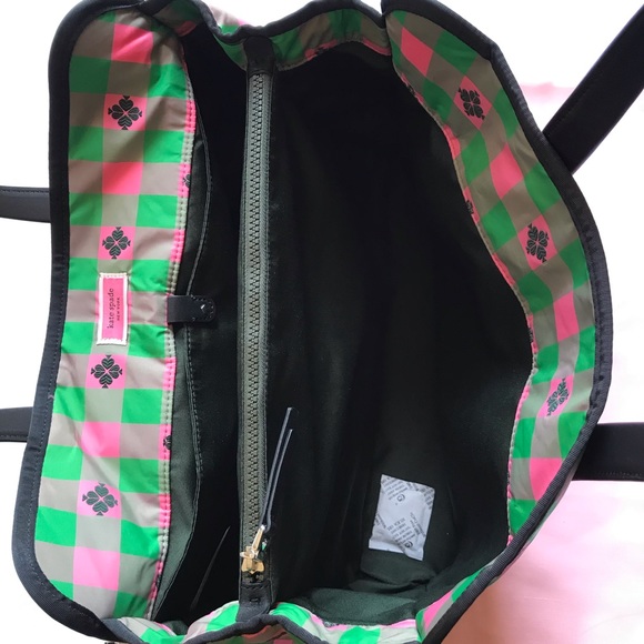 Kate Spade Morley Large Tote Green Pink Black with Dustbag - Picture 8 of 16